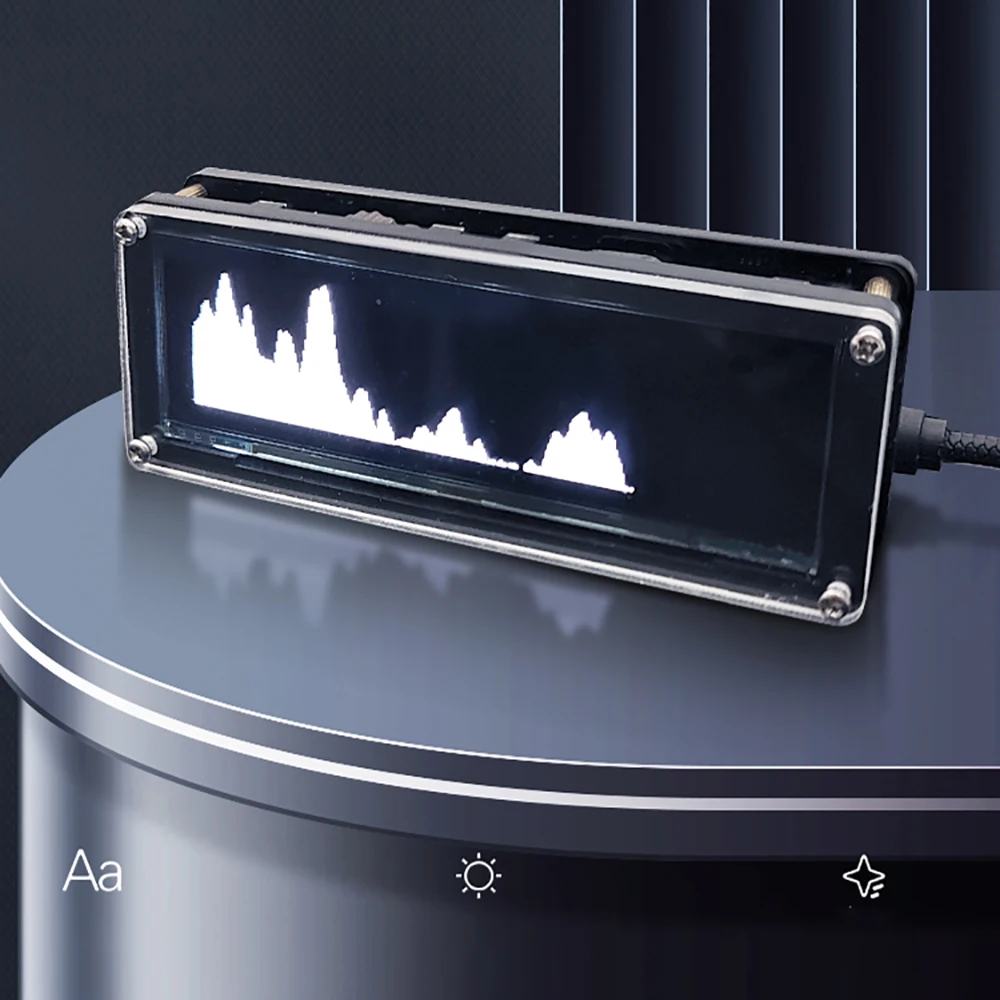 

EO256 OLED Spectrum Display Voice Controlled Music Spectrum Bluetooth WIFI Connection VU Prediction Clock Desktop Decoration