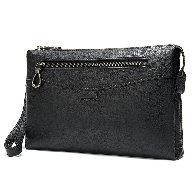 

Мужской клатч, роскошная сумка, Мужская Повседневная деловая сумка-конверт из мягкой кожи с ремешком на запястье, вместительный мужской клатч, кошелек