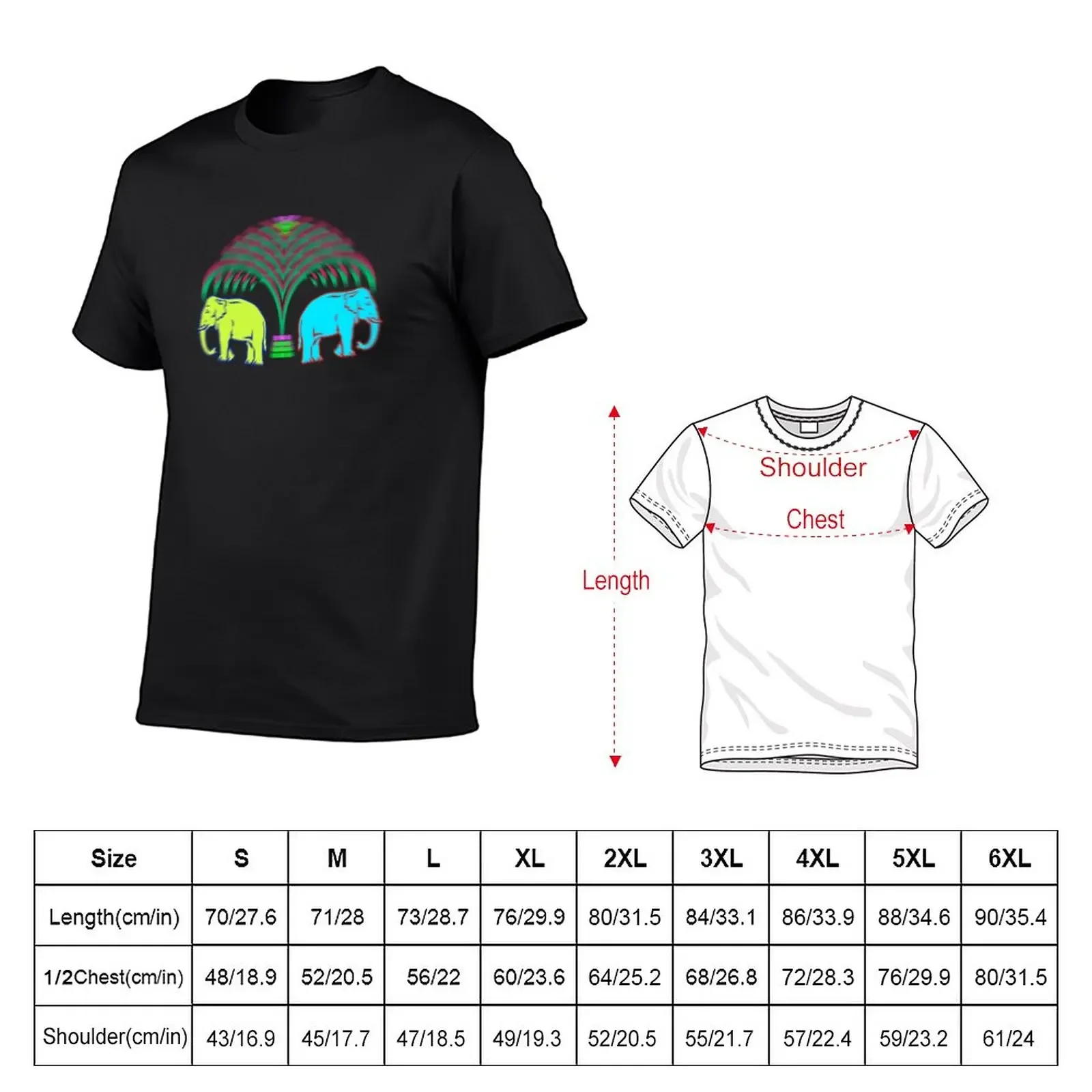 Thailand Psyche Blurry Chang Elephant ?????? ???? T-Shirt hippie clothes anime mens t shirt