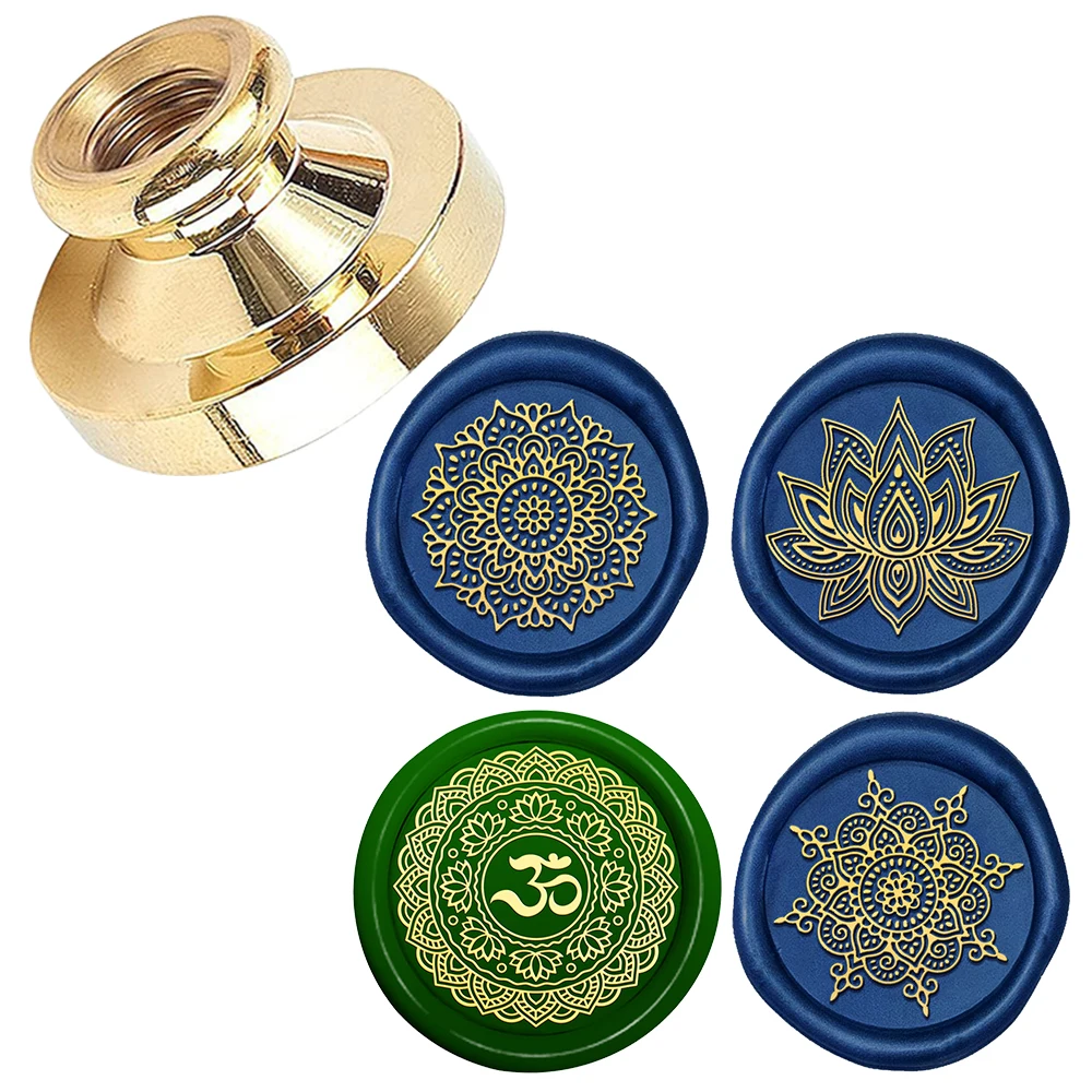 Wachssiegelstempel, Mandala-Blume, Vintage-Siegelstempel, abnehmbarer Messingkopf, Retro-Stempel für Grußkarten, Hochzeitseinladungen