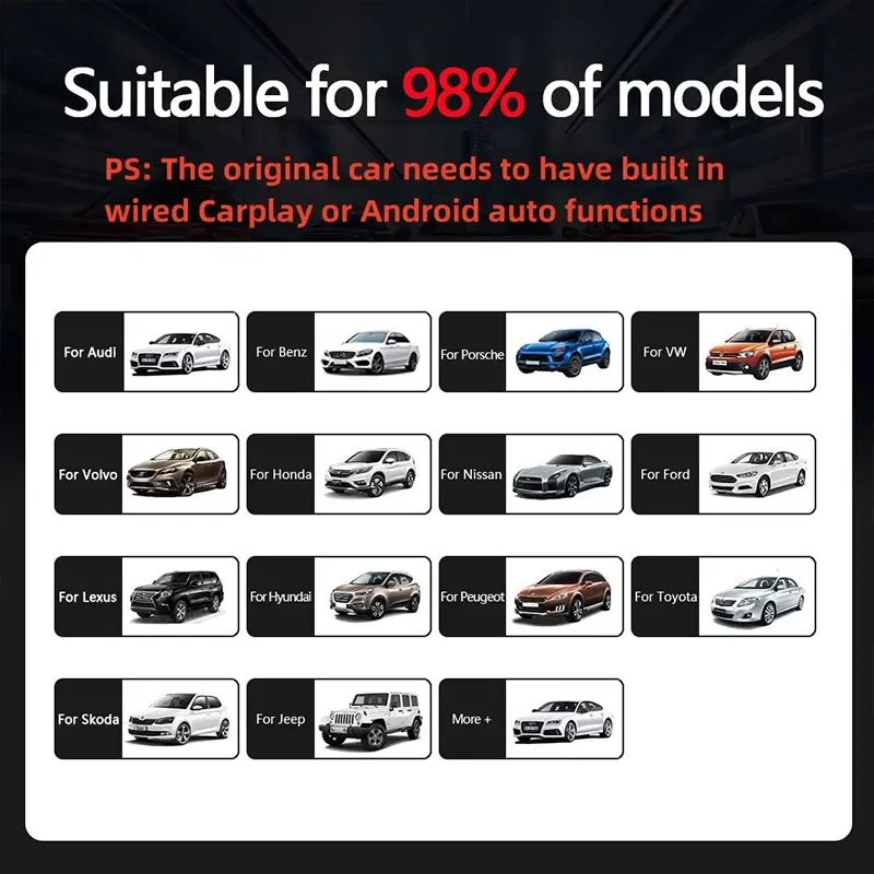 جديد لاسلكي CarPlay أندرويد محول السيارات السلكية إلى اللاسلكية 2 في 1 سيارة صغيرة Ai صندوق لأودي تويوتا VW بيجو MG فورد USB دونغل #5