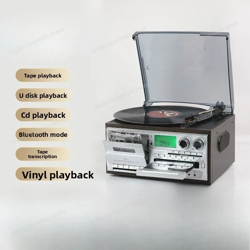 Classic Multi-functional Retro Vinyl Record Player, Bluetooth Speaker, High-fidelity HIFI Audio Quality Tape Player