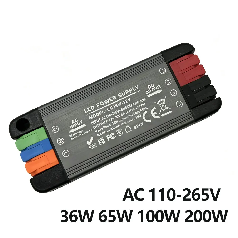 Constant Voltage LED Power Adapter 12V 24V AC 110-265V LED Driver for LED Tape Light Cabinet Lamp