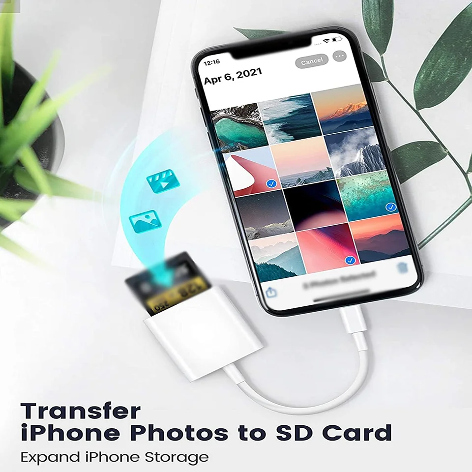Card Reader for iPhone USB Memory Card Reader Trail Game Camera Viewer SD Card Reader Adapter for Camera Samsung Xiaomi iPad