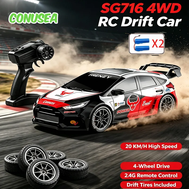 2026NEW Rc Rally Drift Car SG716 SG718 1/24 4WD Remote Control Cars Electric Vehicle Model 20KM/H High Speed Racing Drive Toys