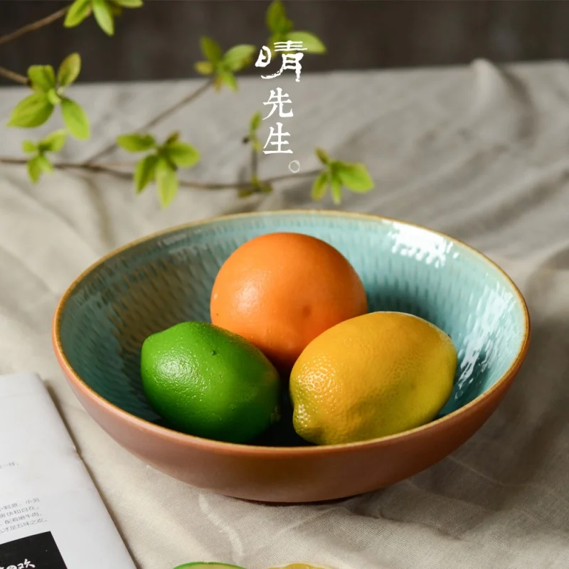 ★Jingdezhen Blind Ramen Bowl Ceramic Soup Bowl Large Household Noodle Bowl Beef Noodle Bowl Rain-Hat Shaped Bowl Threaded
