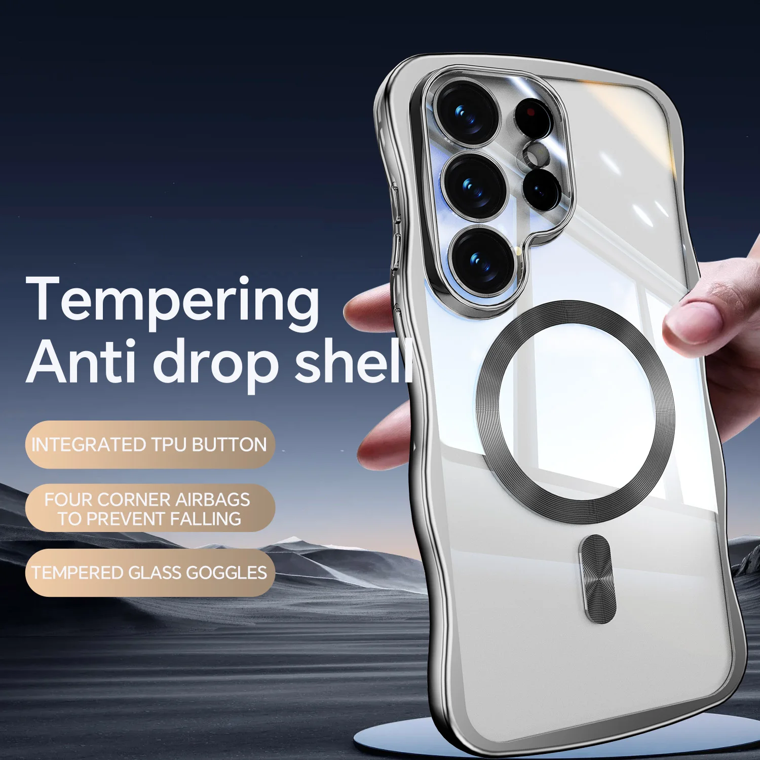 Magnetic Wireless Charging Electroplating Case for Samsung Galaxy S26 S25 Ultra S24 S26 Edge Plus Case Shockproof Cover