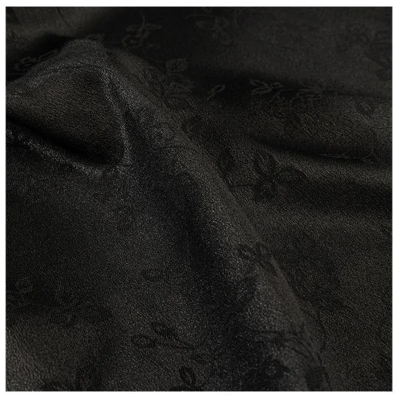 Dark green silk jacquard satin fabric intangible Chinese trend new Chinese-style ramie in multiple colors