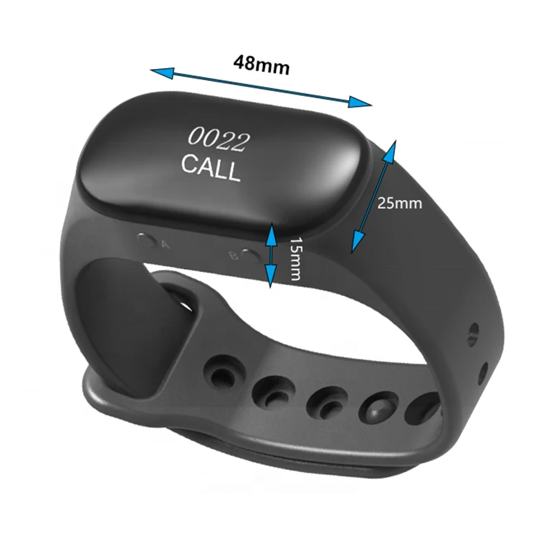 Buscapersonas para restaurante, pulsera impermeable a prueba de roturas para camarero, reloj, buscapersonas, sistema de llamadas inalámbrico para plantas, Hospital, Bar y cafetería