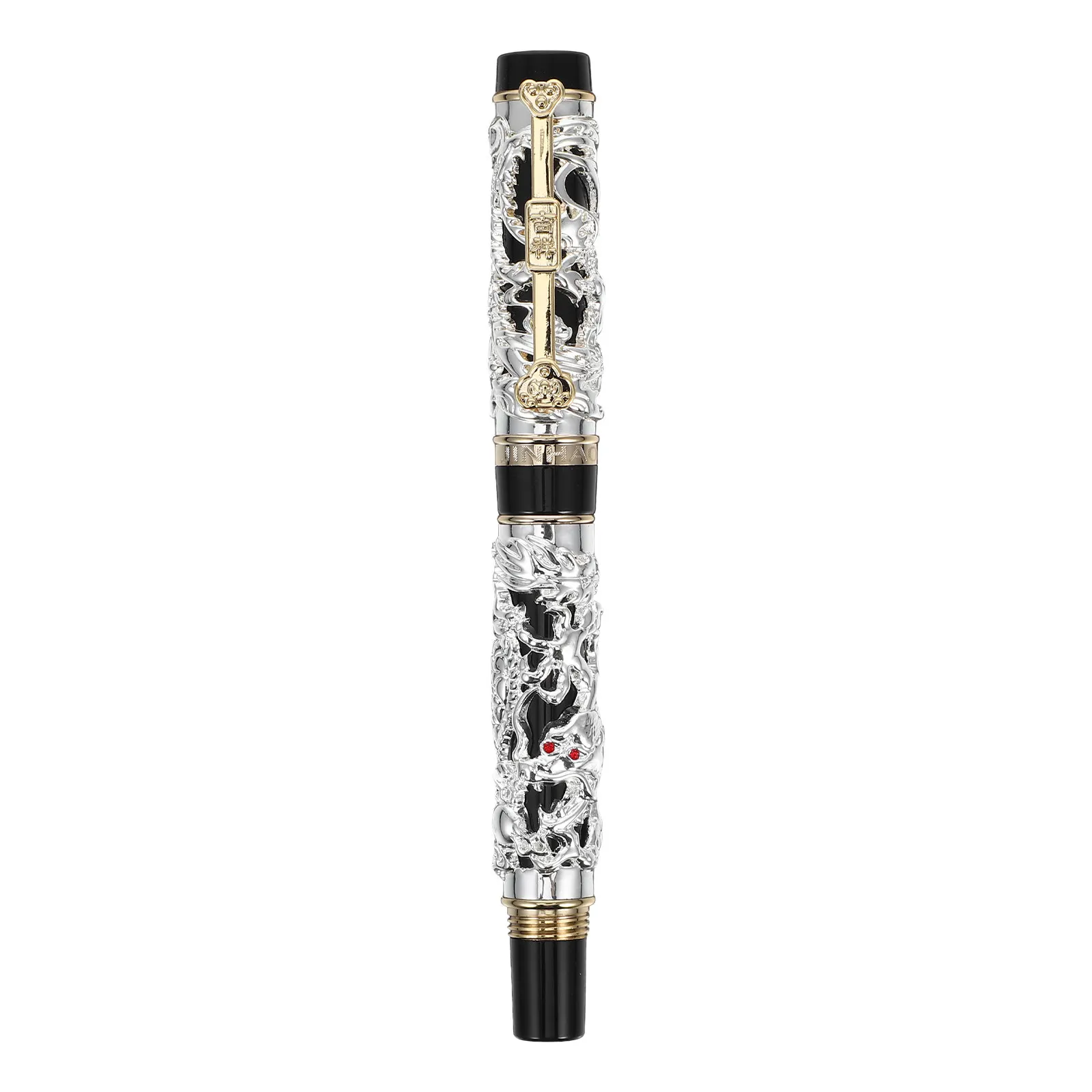 stylo-plume-en-metal-dragon-phoenix-alliage-de-zinc-vintage-pour-ecriture-calligraphie-dessin-portable-artistique-stylo-a-encre-stylos-plume