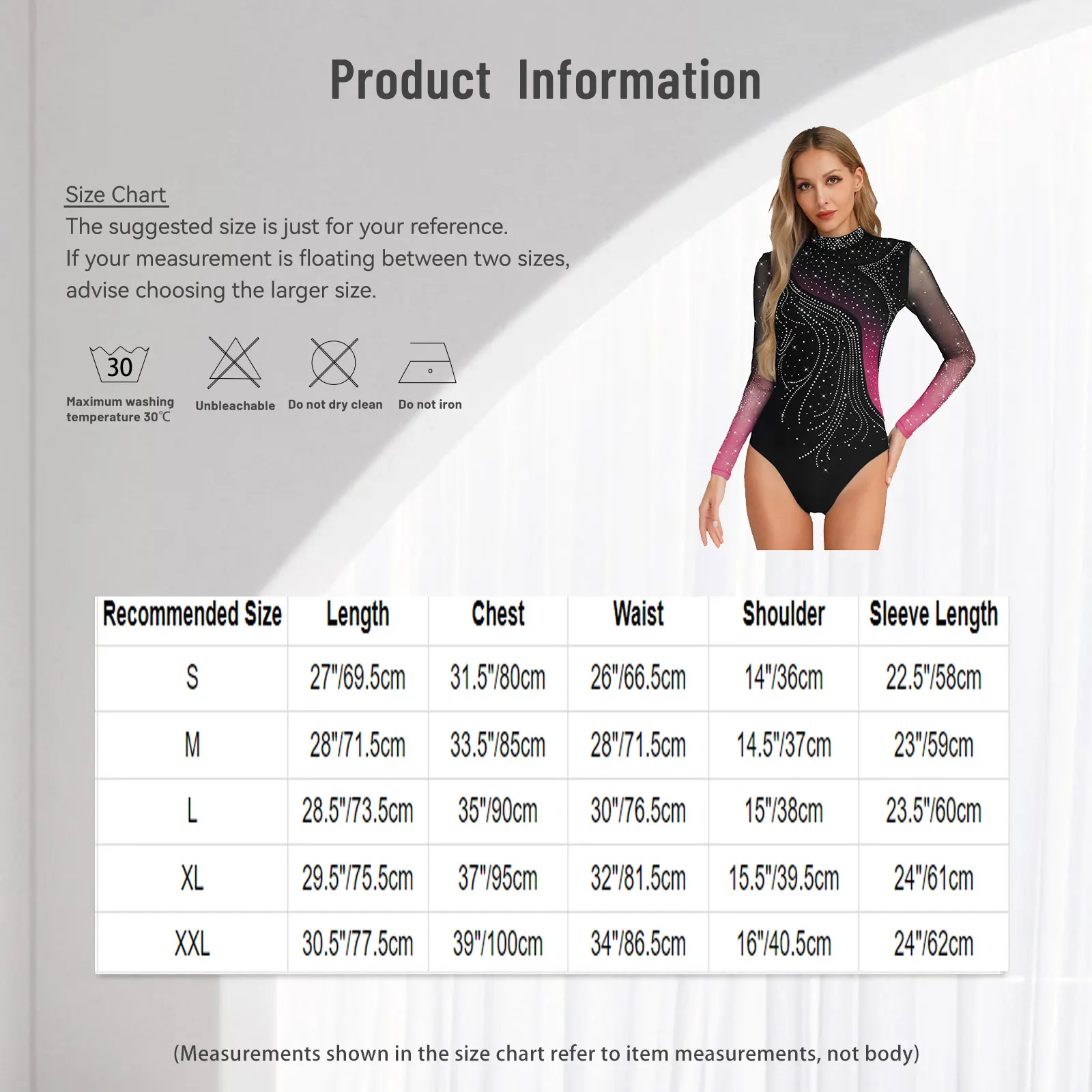 Body z długim rękawem, strój do tańca, odzież do łyżwiarstwa figurowego, baletu, gimnastyki, kostium treningowy, strój do egzaminacji, strój do ćwiczeń tanecznych.