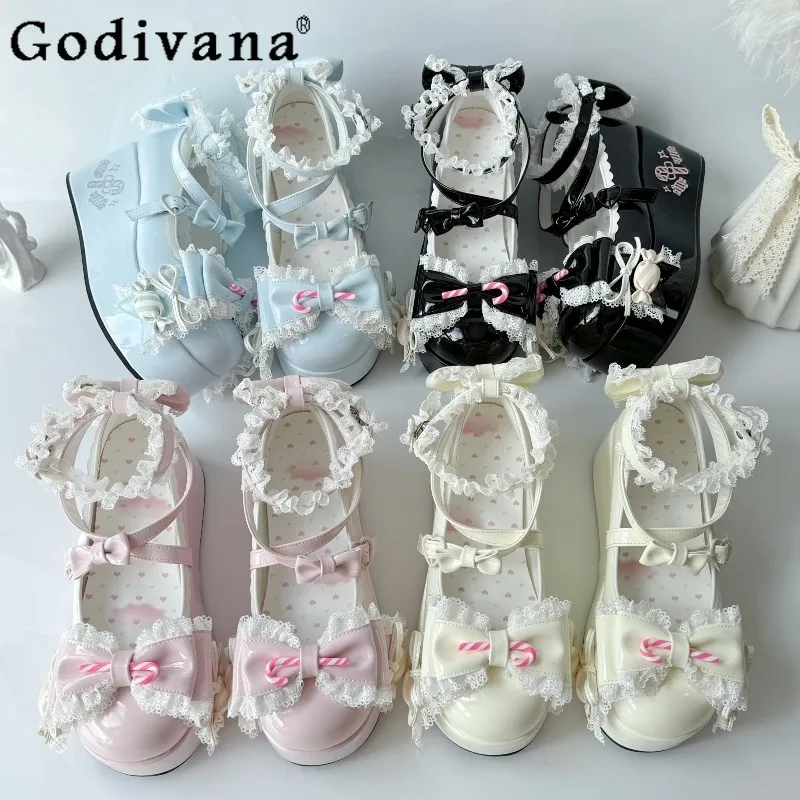 

Original Candy Cute Thick Soled Shoes for Women Lolita Sweet Girl Student Versatile Shoes Female Japanese Style Casual Shoes