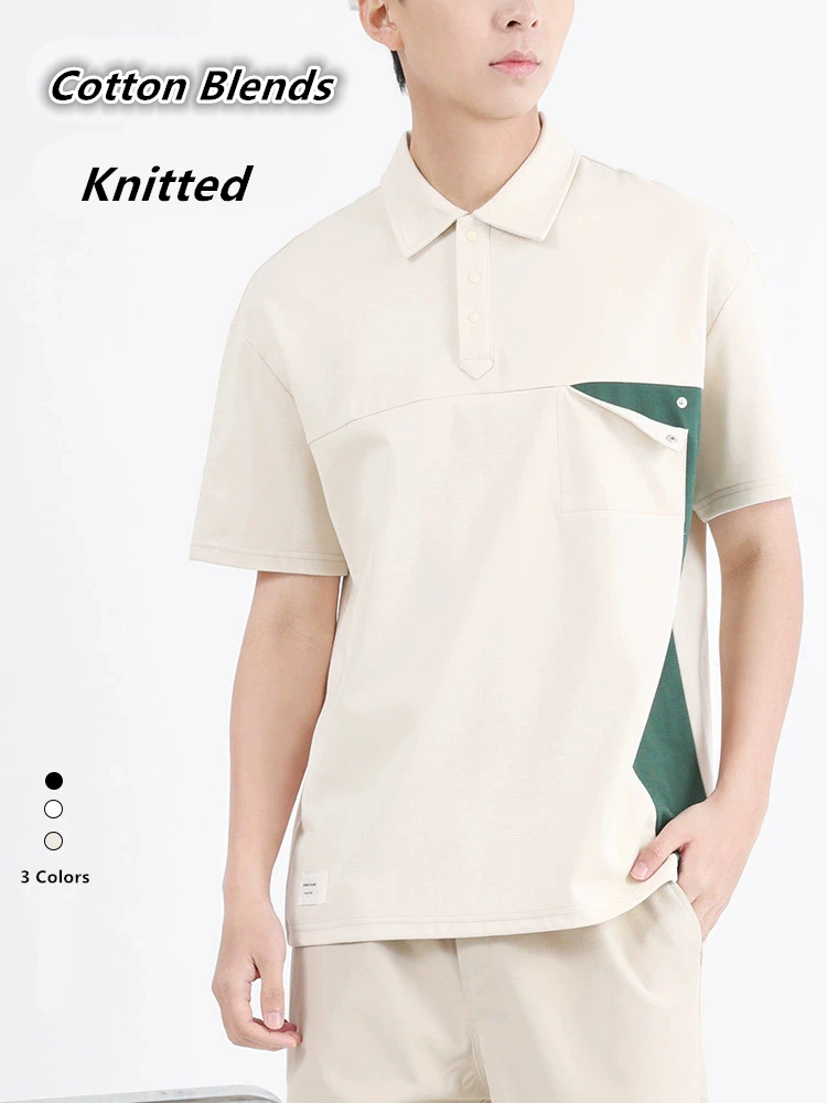 Patchwork Contrast Color Polo Shirts For Men Knitted Designer Summer Quality Cotton Blends Comfortable Fashion Camisas De Hombre