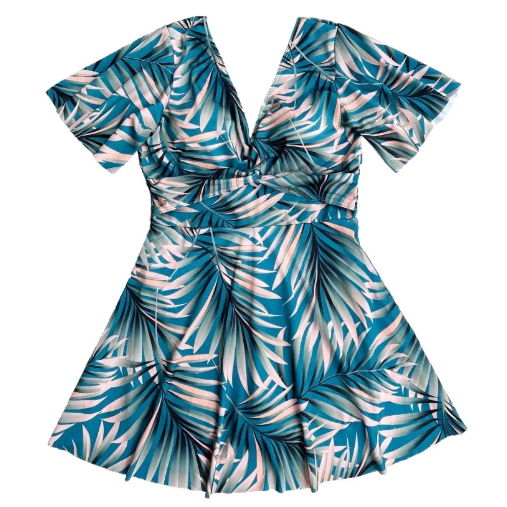 

Slimming Design Women's Swimsuit Plus Size Floral Korean Style Bikini Separate Pieces Strapless Thermal Spring Swimsuit