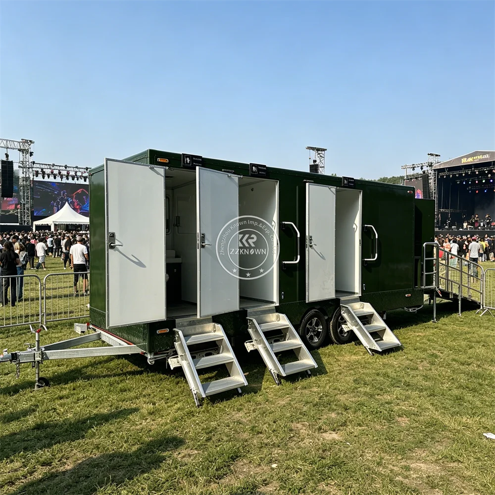 Luxury VIP Mobile Bathroom Wedding Party Portable Restroom Cabin Modern Toilet Trailer Portable Bathroom Trailer
