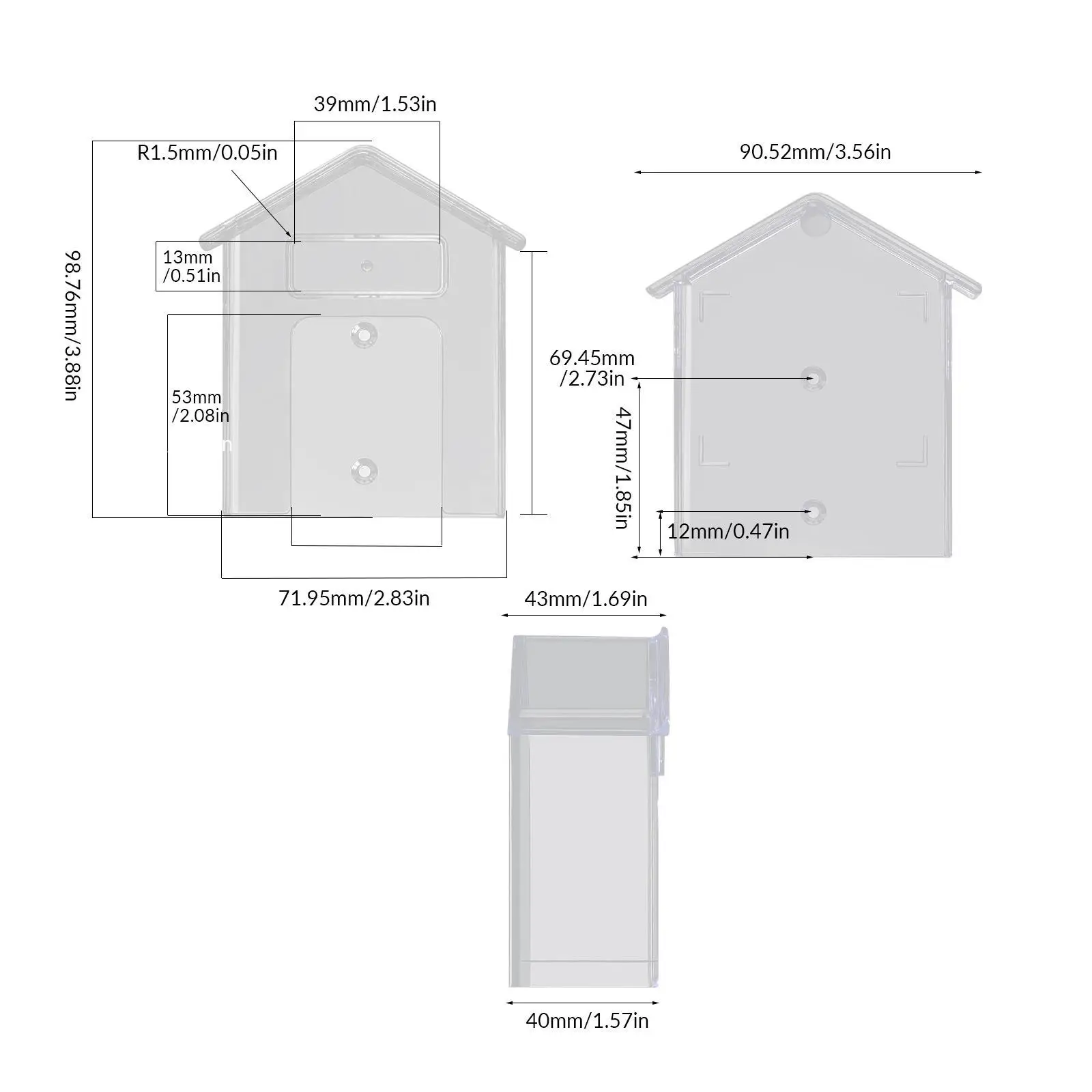 Doorbell Covers Protective Box Outdoor Rainproof Transparent Protective Cover