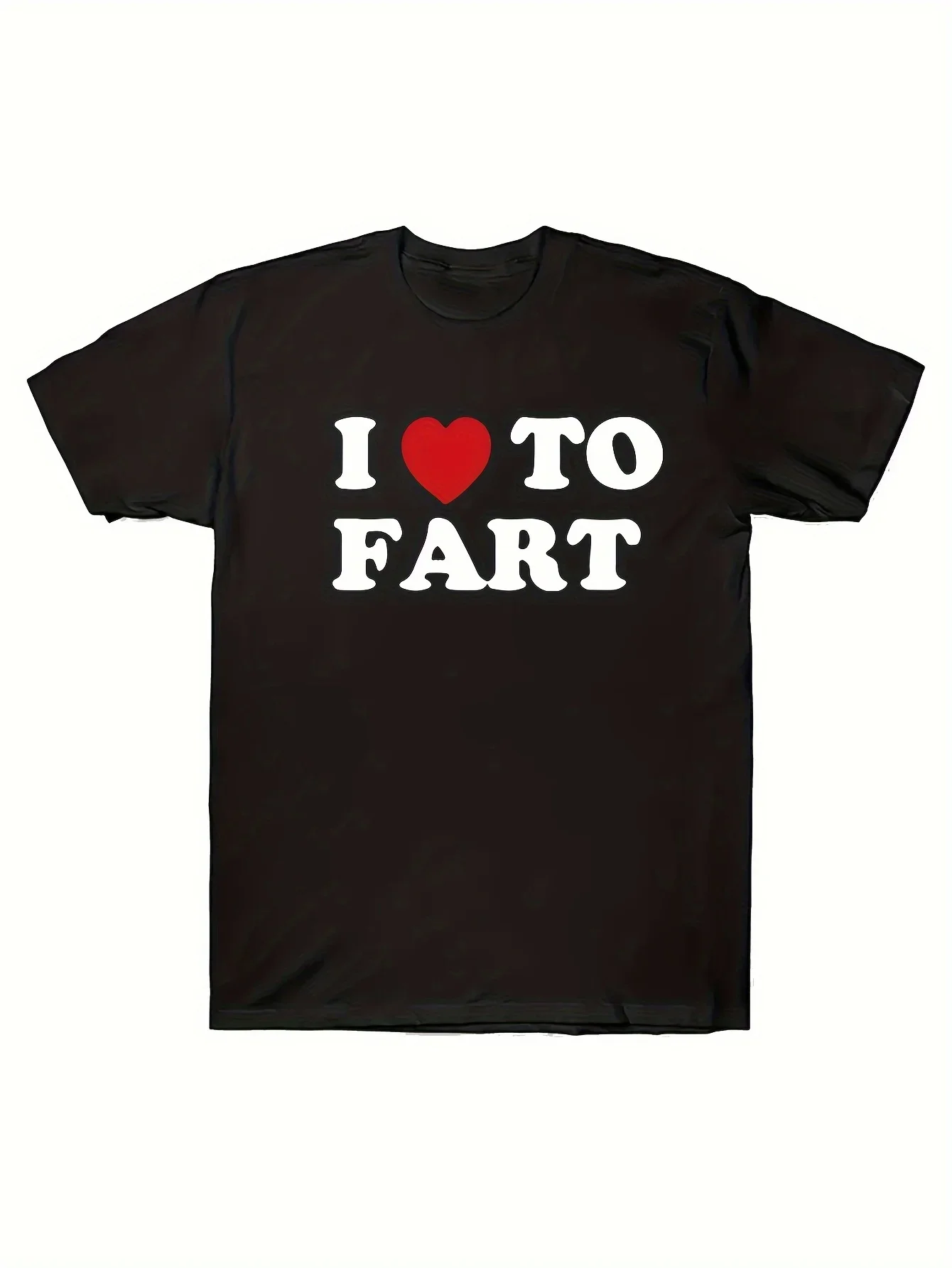 Unique I Love To Fart Graphic Print Crew Neck Short Sleeve  T-Shirt for Men - Comfortable Breathable and Fashionable Casual Wear