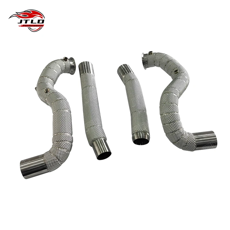 JTLD Performance Exhaust System For Mercedes-Benz AMG GT GTC GTS GTR 304SS Downpipe Heat Shield Test Escapes Pipe