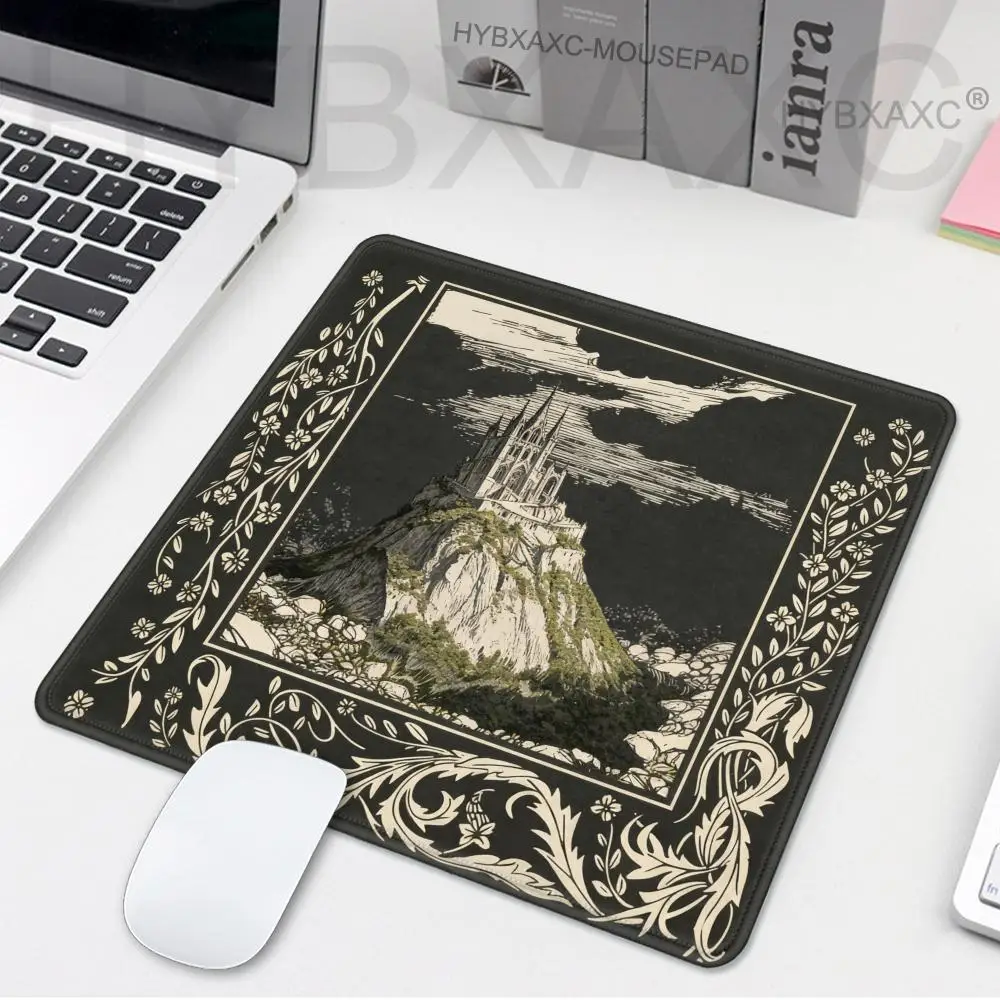 

HYBXAXC Castle Field Small Mousepad Vintage Classic Medieval Fantasy Academia Elegant Gothic Office Study Decor Sophisticated