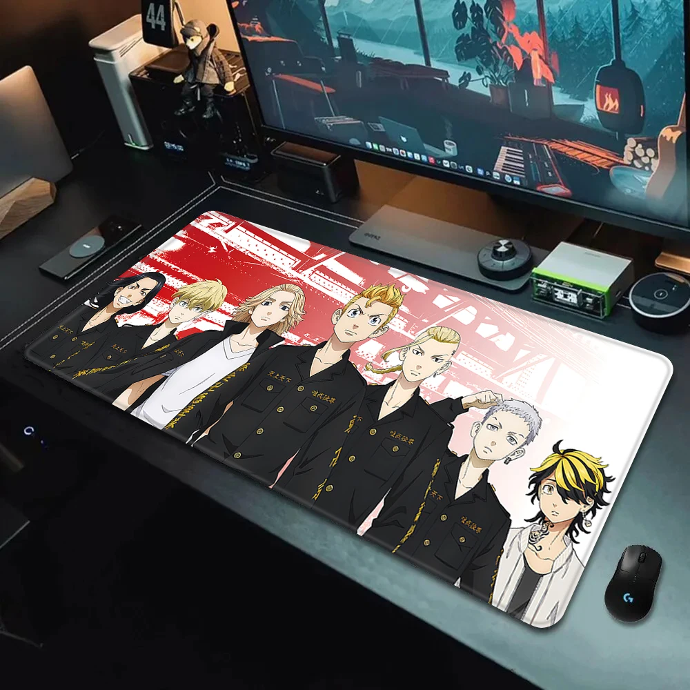 لطيف أنيمي طوكيو المنتقمون ماوس HD الطباعة ألعاب الكمبيوتر قفل حافة عدم الانزلاق ماوس الوسادة XXL90x40 سنتيمتر لوحة المفاتيح الكمبيوتر وسادة مكتب