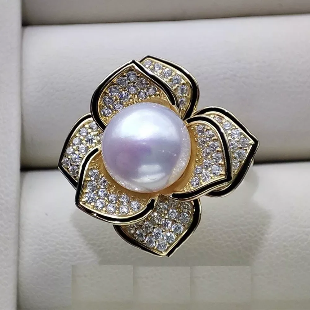 

Gorgeous AAAAA 10-11 mm South Sea White Pearl Ring 925s 9-10mm 11-12mm