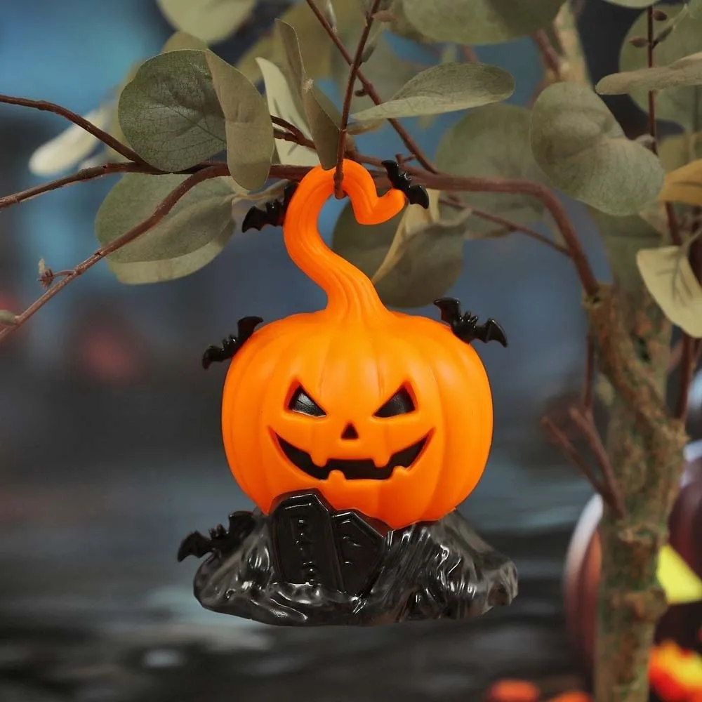 Desk Decor Plastic Pumpkin LED Lamp Luminous Miniature Halloween Candle Light Vibrant Warm-glow Electronic Nightlight Kids