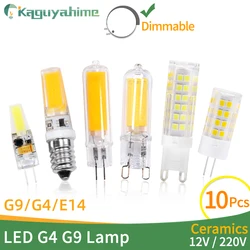 Kaguyahime 10 sztuk wysokiej jasności ceramiczne ściemniania LED G4 G9 E14 światła Led lampa G4 220V ACDC DC AC 12V żarówka LED G9 3W 5W 6W 7W 9W 10W