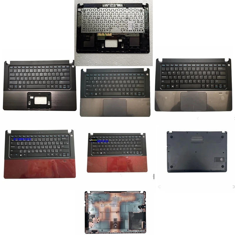 

origina New Metal Material US laptop Keyboard for DELL vostro V5470 V5480 V5460 Palmrest Upper cover /Bottom case cover touchpad