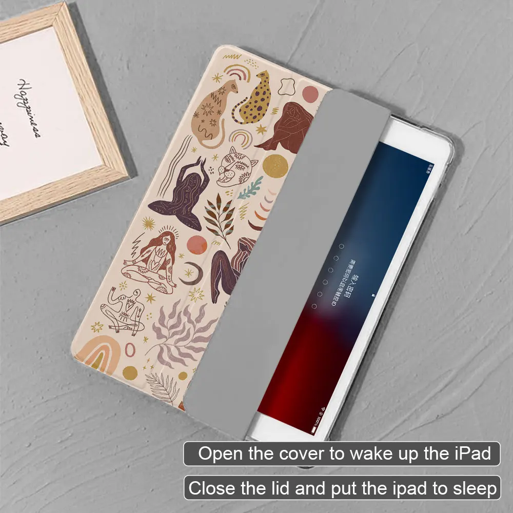 iPad-Hülle mit einfachem Muster Pro13 Zoll 2022, Air5th Gen 10,9 Zoll, ini7 Air6 iPad 11. Generation Anti-Fall-Stiftschlitz Mini4 Clamshell