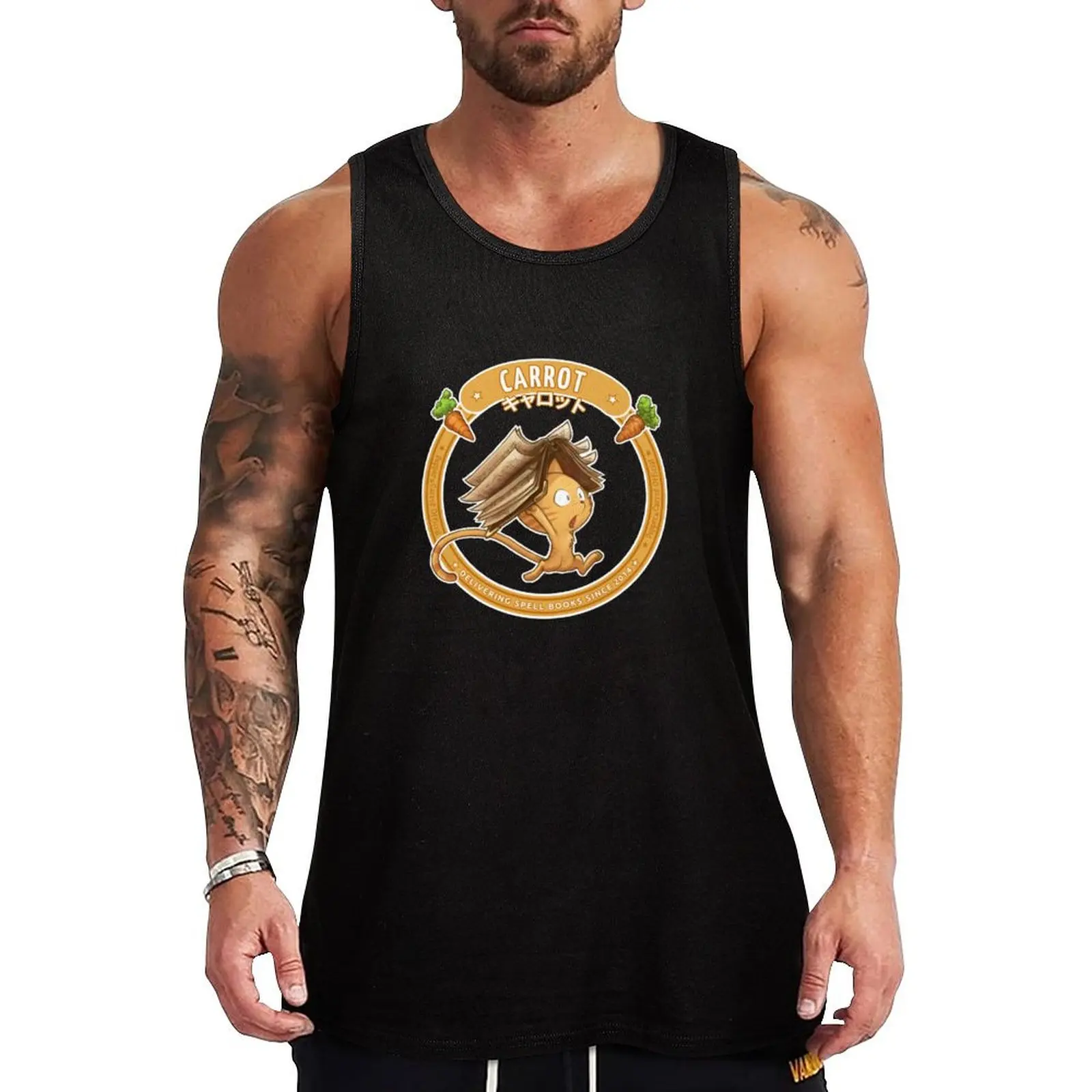 

Carrot, delivering spell books since 2014 - Pepper&Carrot official Tank Top Muscle fit mens clothing t-shirt gym man