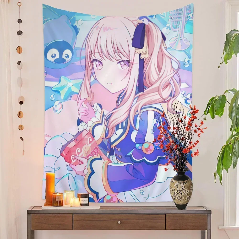Akiyama Mizuki Hängender böhmischer Wandteppich, hängender Tarot-Hippie-Wandteppich, japanischer Wandteppich für Wohnheim