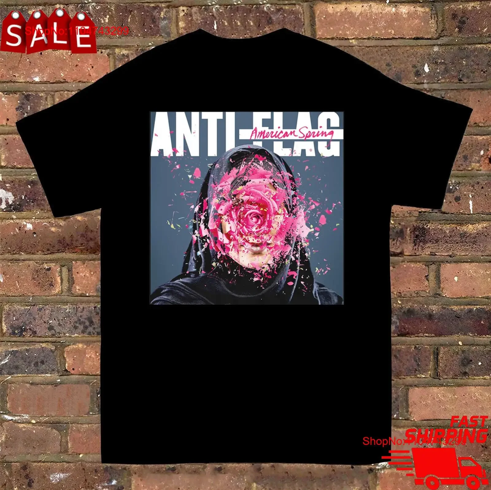 

Футболка с ANTI FLAG AMERICAN SPRING, размеры от S до 5XL, IN0234, винтажная стираная дизайнерская одежда, топ для повседневной носки, универсальная