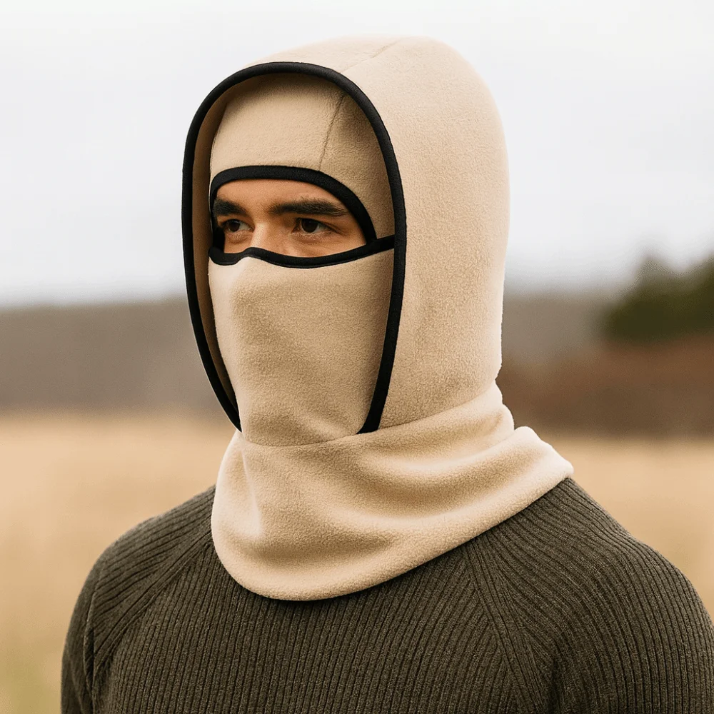 

Double Layer Balaclava Cycling Cap Fleece Neck Protection Ski Windproof Cap Thicken Thermal Ear Protection Hat Mountaineering