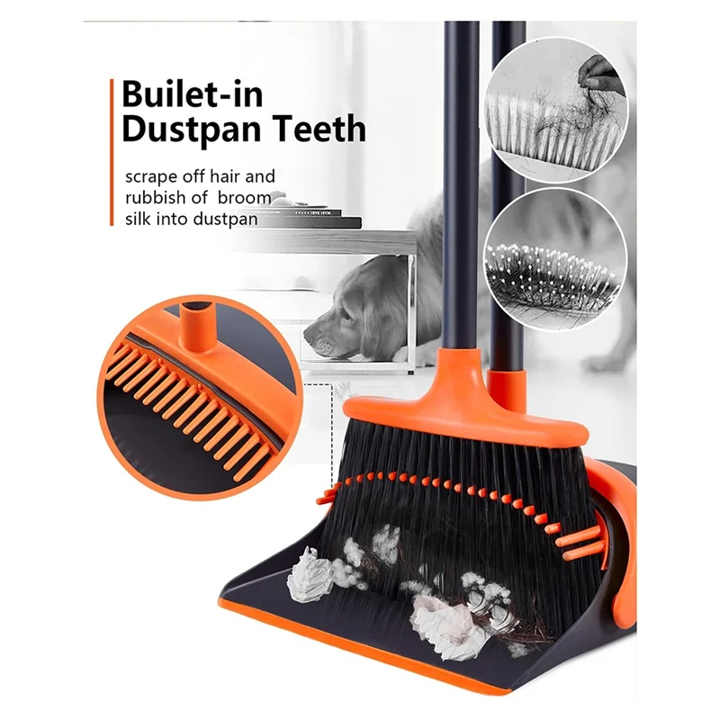 Set M11K-1 Set scopa e paletta Set scopa e paletta per la casa Paletta paletta con set combinato scopa con manico lungo da 52 pollici