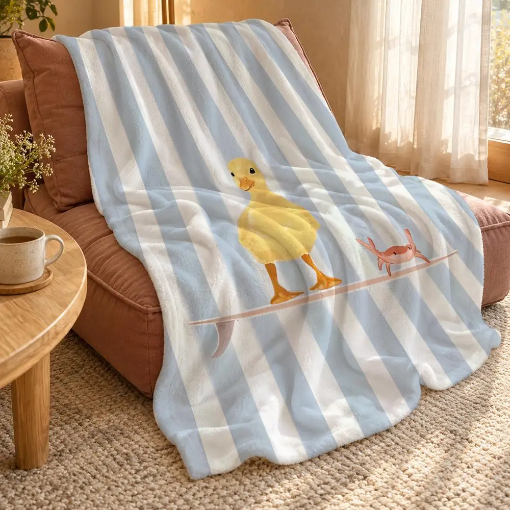 The Little Yellow Cute Throw Double Sided Flannel Throw Blanket Soft Travel Camping Sofa Bed Home