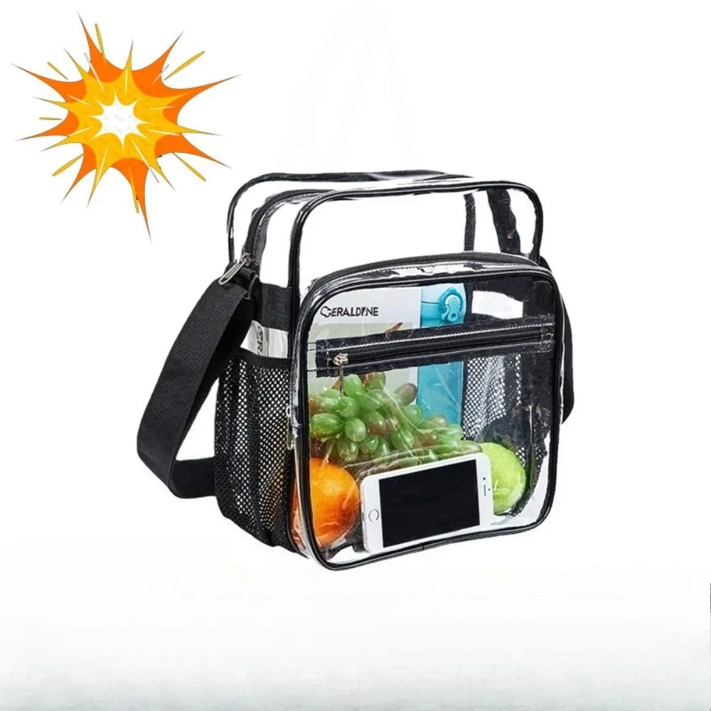 Bolsas Transparentes de PVC Impermeables con Correa de Malla Ligera para Mujer 2026, para Guardar Audífonos, Paraguas, Celulares, iPad de 9.7 Pulgadas