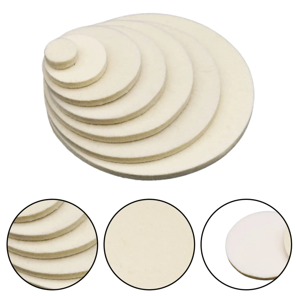 2pcs 1/2/3/4/5/6/7 Inch ﻿Wool Felt Polishing Pad Wheel For Car Glass Stainless Steel Polish Repair Scratche Tool