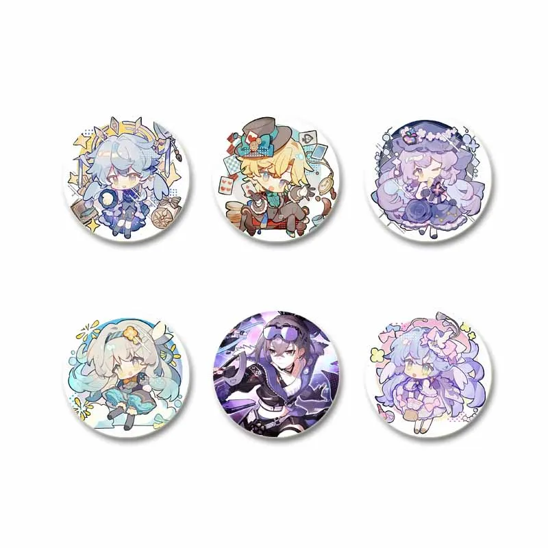 58mm Games Honkai Star Rail Button Brooches Cartoon Tribios Aglaea Sunday Rappa Boothill Badge DIY Bag Clothing Round Pins Gifts