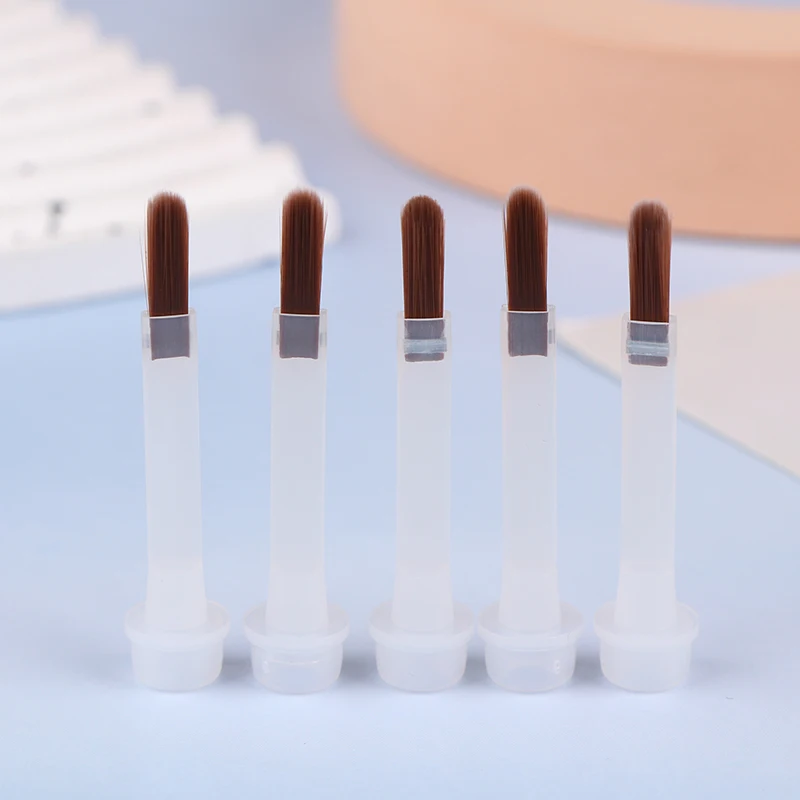 5/10/20Pcs Disposable Nail Polish Brush For 15ml Nail Polish Bottle Replacement Brush Brown Hair Nail Art Brush Applicators