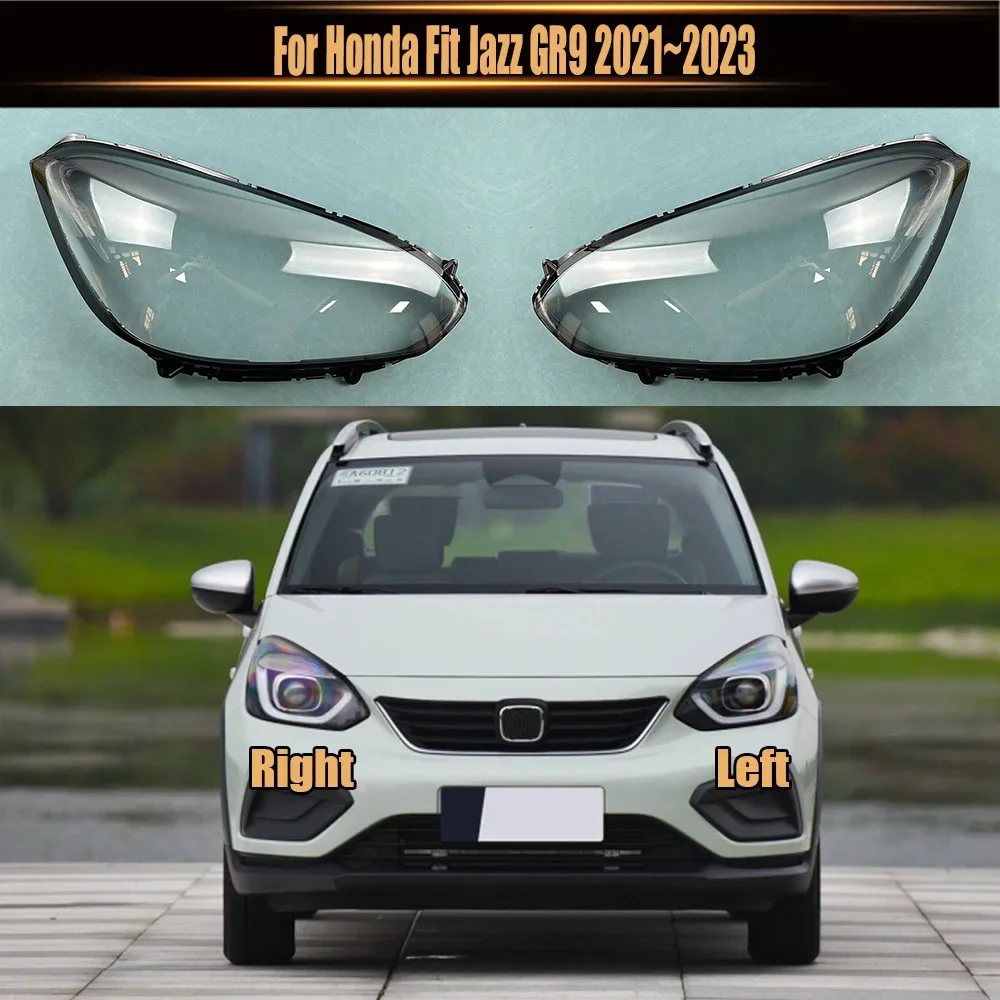 

For Honda Fit Jazz GR9 2021~2023 Car Front Headlight Lens Cover Auto Headlamps Lampcover Transparent Lampshades Lamp Shell