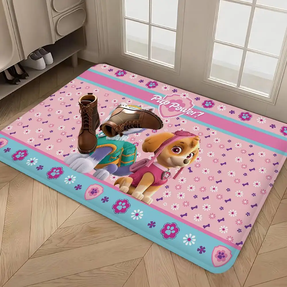 Alfombra de entrada con diseño de anime P-Paws-P-Patrol, adorable, lavable, antideslizante, para el salón, el sofá, las sillas, la cocina, alfombra para el área de entrada.