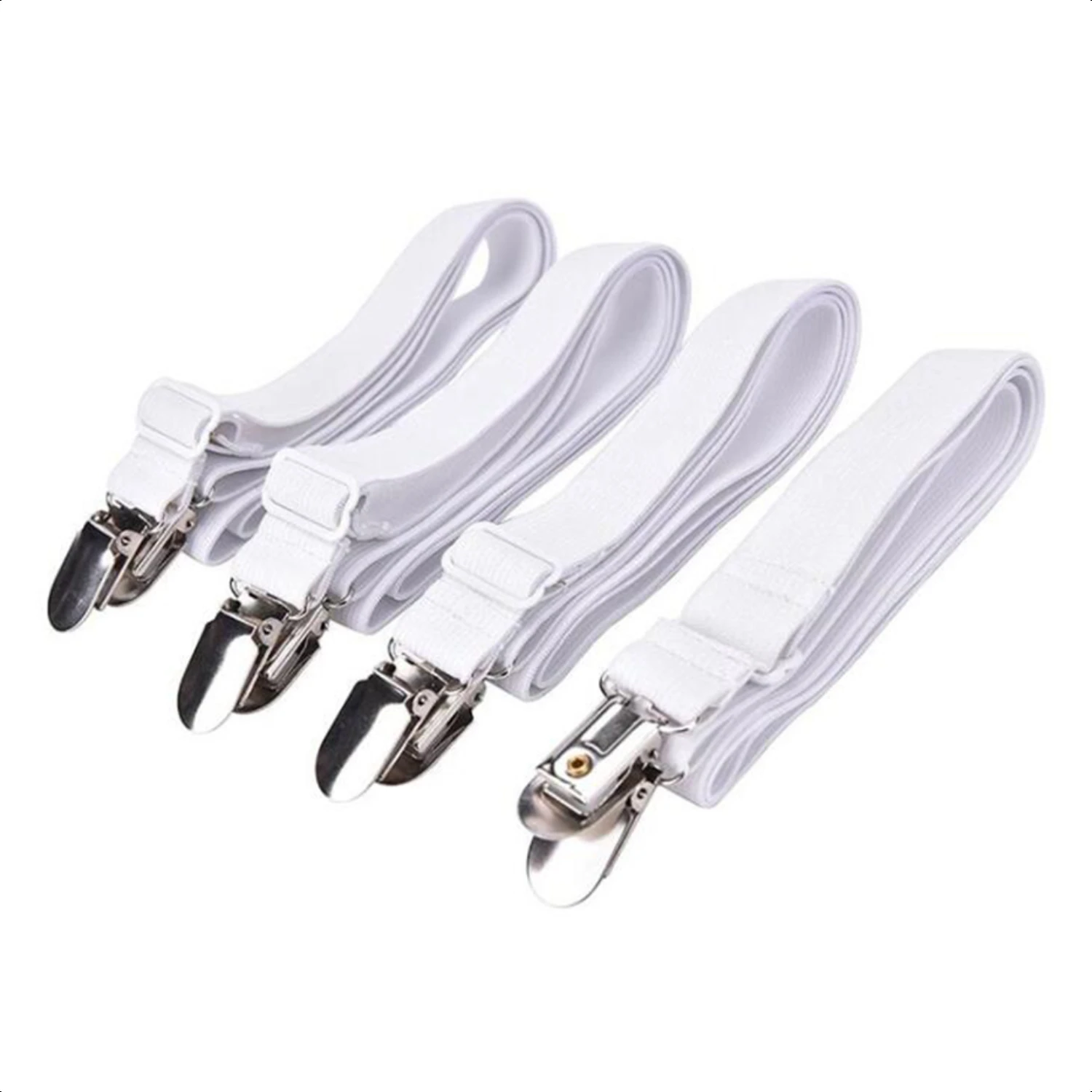 Enhance your sleep quality with this durable, adjustable set of 4 strong elastic bed sheet grippers. Achieve ultimate stability