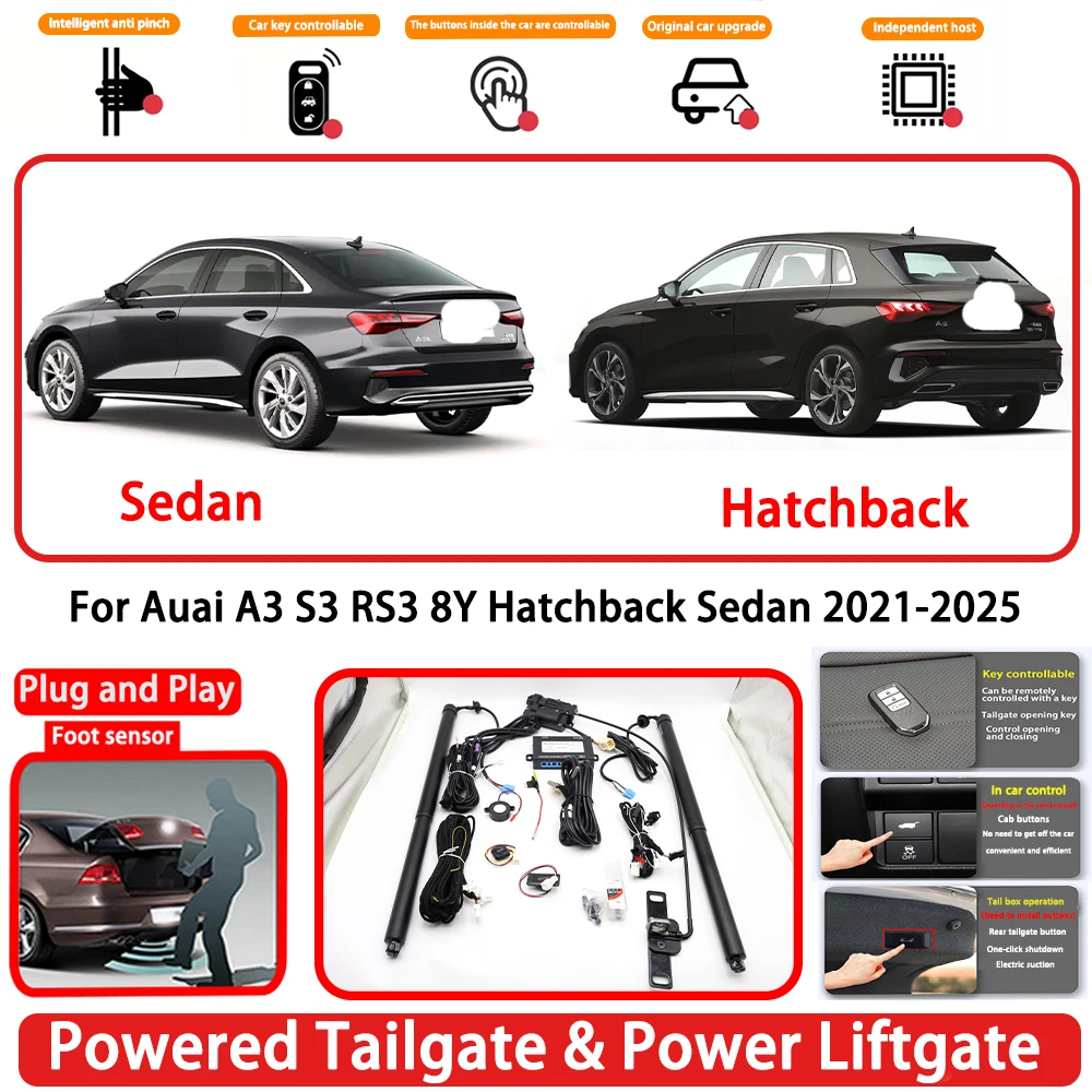 for Auai A3 S3 RS3 8Y Hatchback Sedan 2021-2025 OEM Plug and Play Auto Powered Tailgate Power Liftgate Rear Trunk Opener System