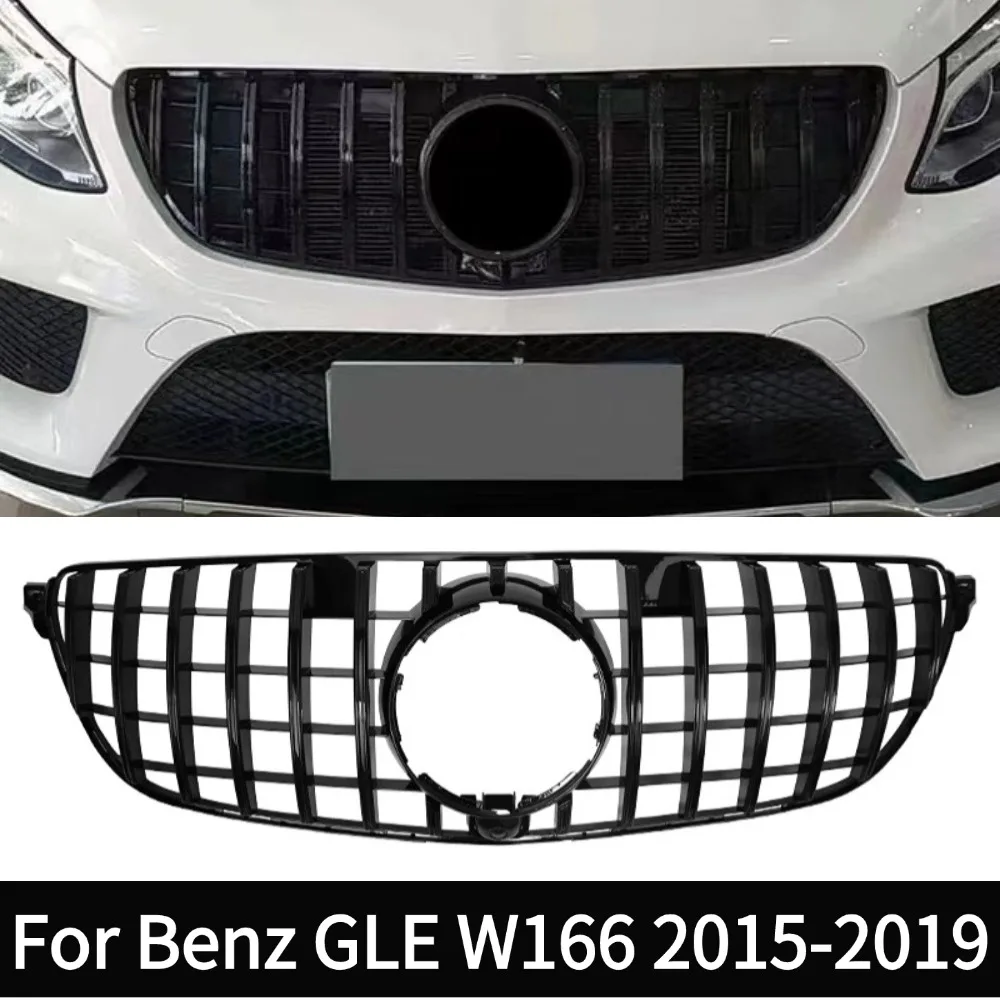 Racing GT Style Front Hood Grille for Mercedes Benz GLE W166 2015-2019 GLE320 GLE300 GLE350 GLE400 GLE500 - Accessory Grill