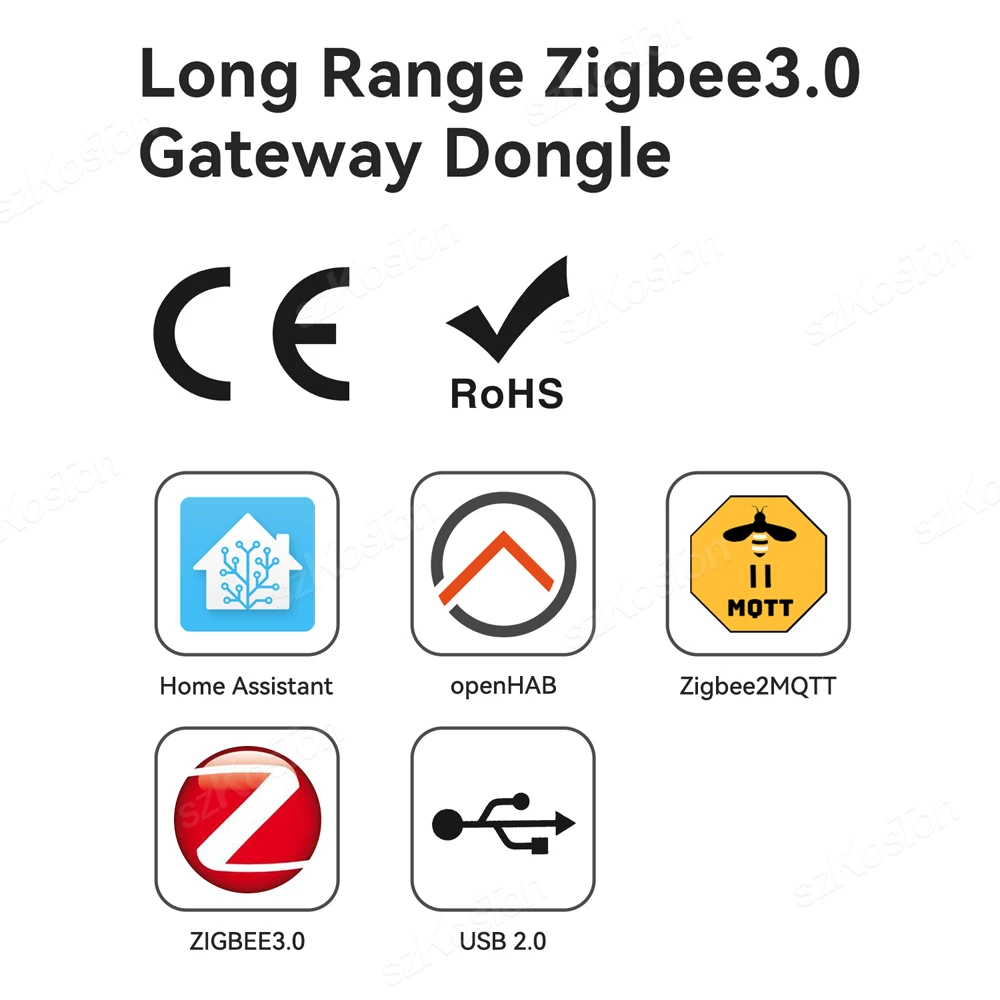 ZigBee 3.0 USB Dongle Plus-E Uniwersalna bramka bezprzewodowa Zigbee Open Source Hub Współpracuje z asystentem domowym OpenHAB Zigbee2MQTT ZHA