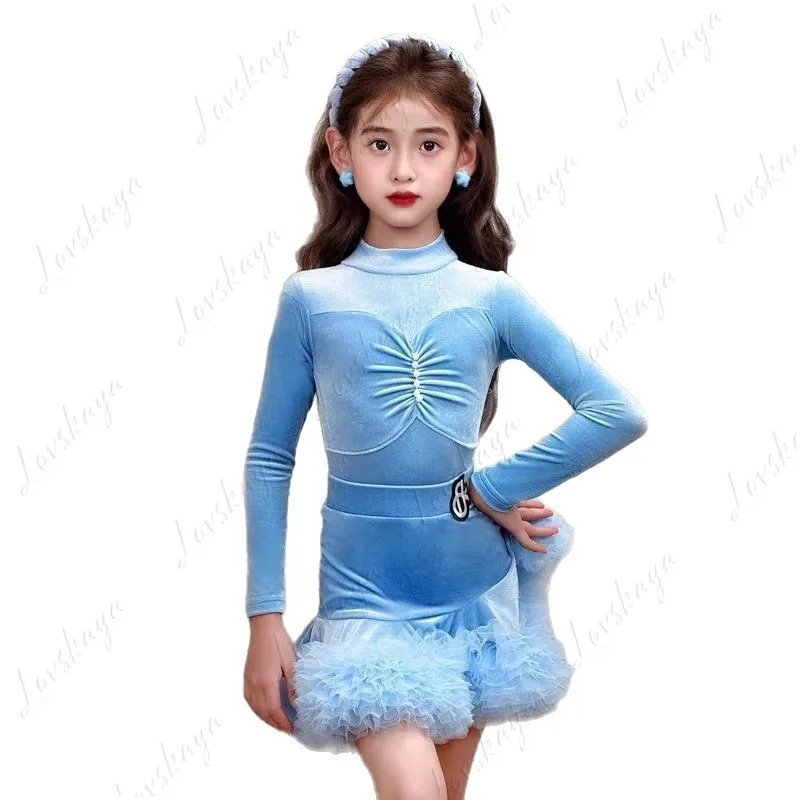 

Высококачественный наряд для латинских танцев — новый осенне-зимний костюм для тренировок и выступлений для девочек и детей