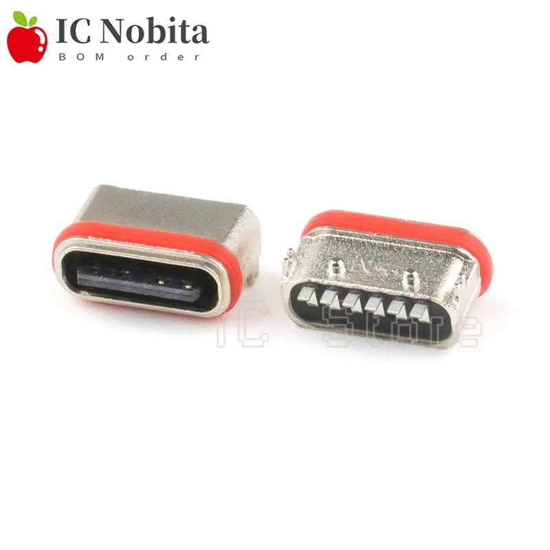 Image of 10PCS TYPE-C 3,1 6Pin USB Buchse Stecker SMT Wasserdichte Schnittstelle SMD DIP IPX7