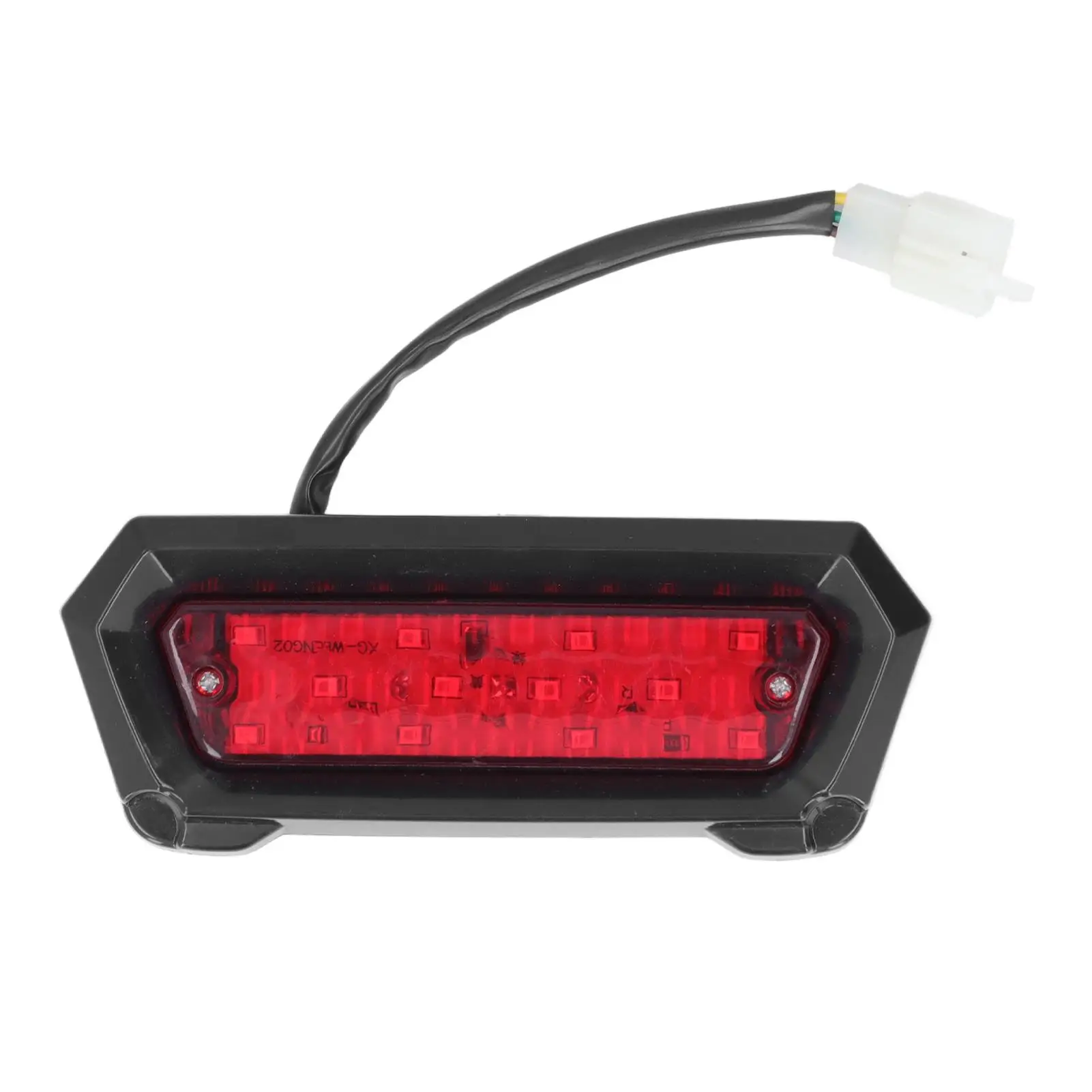 12V Red Brake Light with 3 Wire Plug - Reflective Lens Replacement for 50cc -125cc Chinese ATVs, Quads & Go Karts