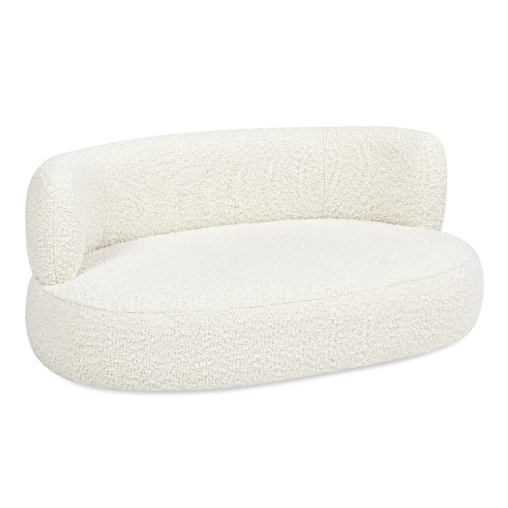 Ye Shep 36" Curved Medium Ivory White Boucle Dog Sofa Bed