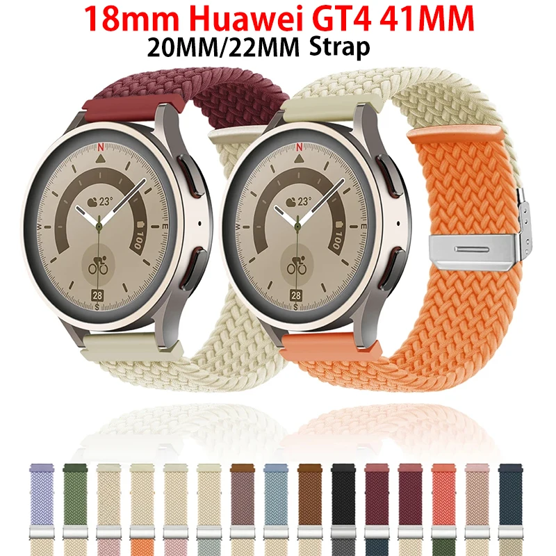 

18/20/22mm Strap for Samsung Galaxy Watch 6 5 4 Pro Classic Active 2 braided Solo Loop Bracelet Correa Huawei Watch4 GT 2 3 band